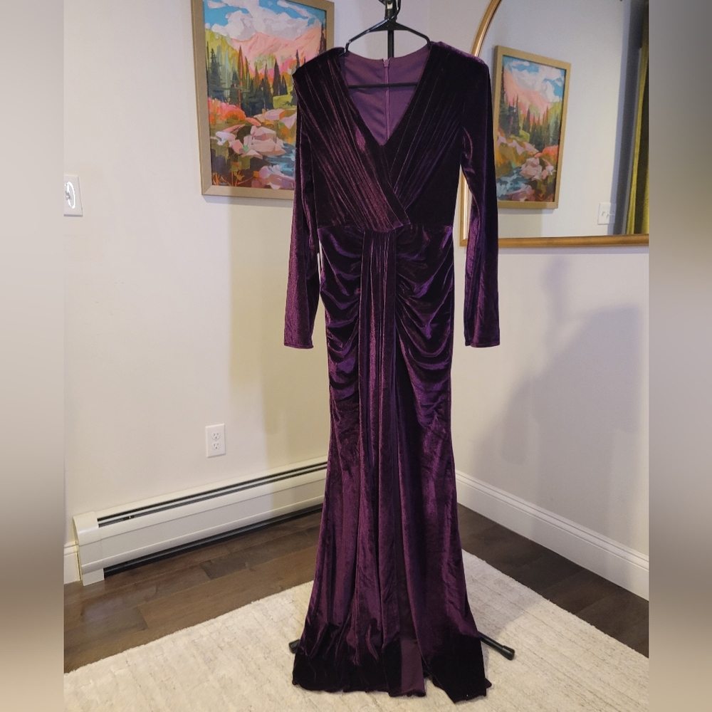 Elegant Purple Velvet Gown